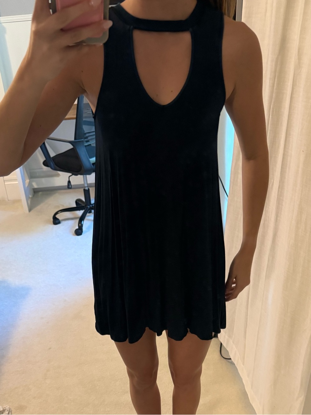 American Eagle Outfitters Black Keyhole Swing Dress